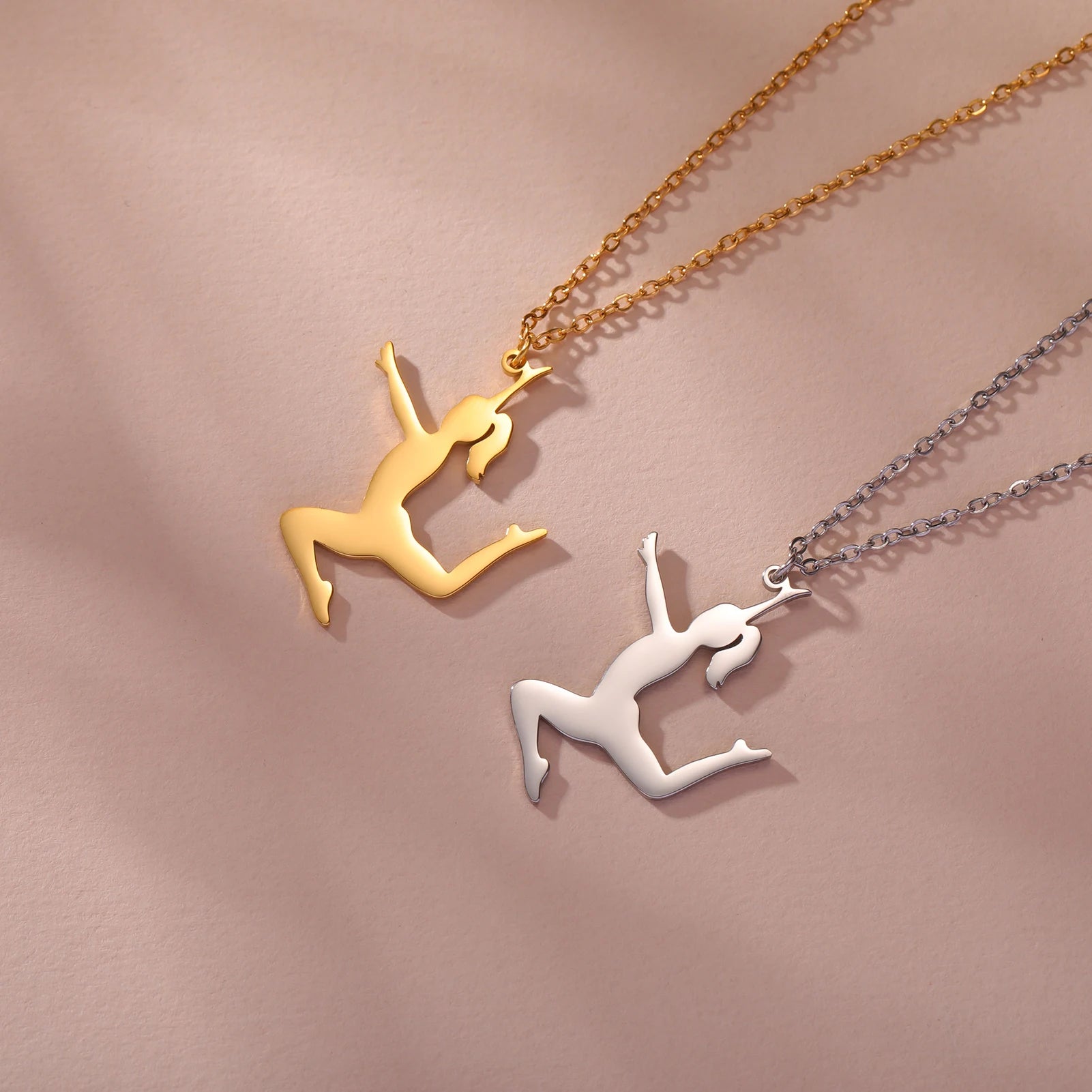 Collar de gimnasia rítmica para mujer,tendencia de 2026, joyeria de acero .