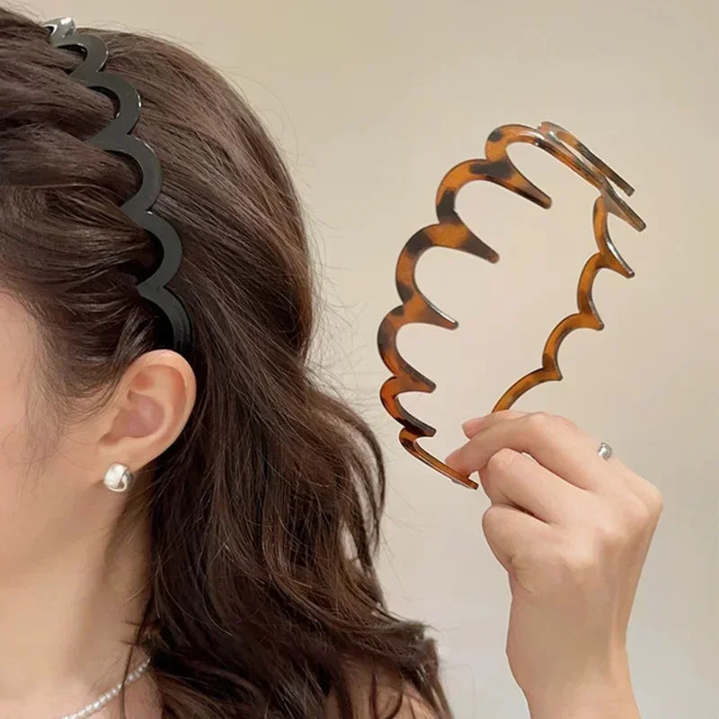 Diademas onduladas de moda, con dientes antideslizantes.