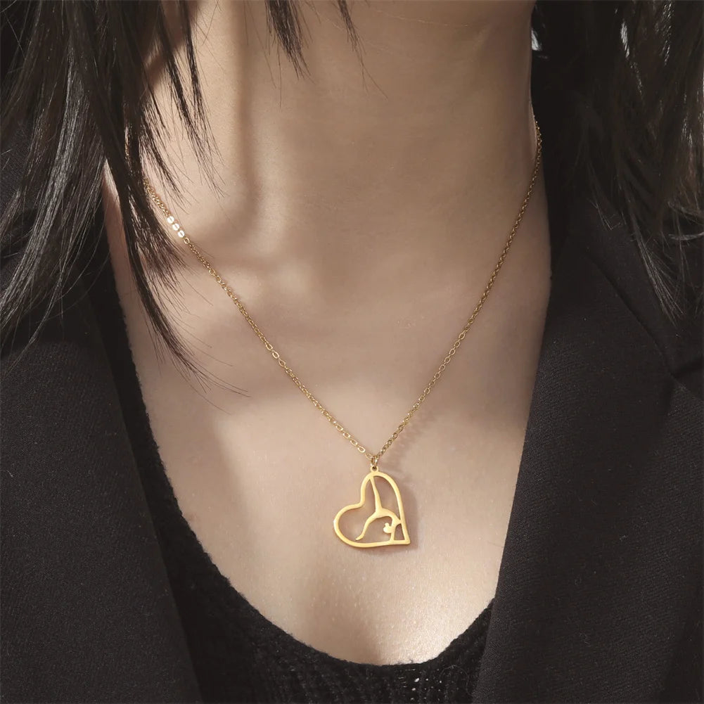 Collar de gimnasia rítmica para mujer,tendencia de 2026, joyeria de acero .