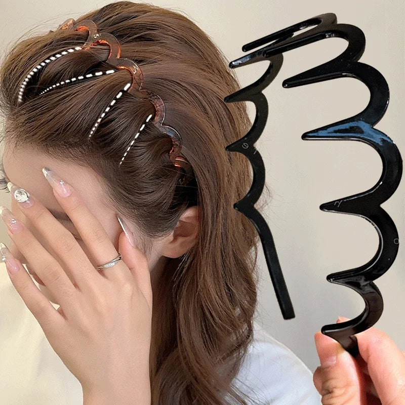 Diademas onduladas de moda, con dientes antideslizantes.